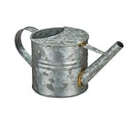 Relaxdays Regadera 1,3 L, para Plantas de Interior, Jarra Riego Decorativa, Diseño Vintage, Metal, con Asa, Plateado