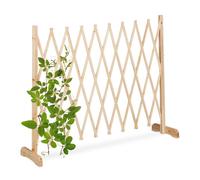 Relaxdays Reja para plantas trepadoras extensible marrón claro