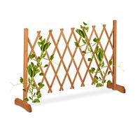 Relaxdays Soporte reja trepadoras plegable madera naranja