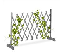 Relaxdays Reja Trepadoras Madera, Soporte Enredaderas Extensible hasta 185 cm, Celosía de Pie, Jardín o Terraza, Gris
