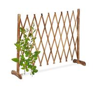Relaxdays Reja Trepadoras Madera, Soporte Enredaderas Extensible hasta 275 cm, Celosía de Pie, Jardín o Terraza, Natural
