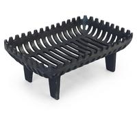 Relaxdays, rejilla para chimenea, soporte para fuego, dimensiones: 16 x 42 x 28 cm, robusta, pesada, rejilla para fuego con patas, hierro fundido, color