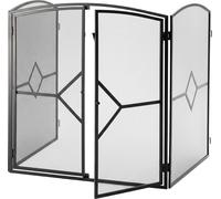 Relaxdays, rejilla protectora contra chispas, puerta para chimenea, dimensiones: 80 x 71 x 61 cm, protección contra el calor, montaje en pared, hierro, color