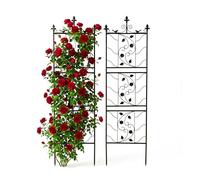 Relaxdays Rejillas para Enredaderas, Soporte metálico 172x50 cm, para Plantas trepadoras y Rosales, Negro