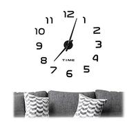 Relaxdays Reloj de pared adhesivo analógico, números 3D, instalación sencilla, negro