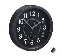 Relaxdays Reloj analógico de pared de 20 cm blanco,negro,gris
