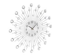 Relaxdays Reloj de Pared, Cocina, Salón, Oficina, Analógico, Moderno, Diseño Diamante, a Pila, Ø 50 cm, Plateado