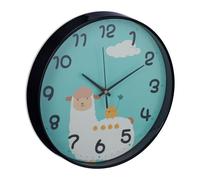 Relaxdays Reloj de pared con diseño de llama blanco,negro,turquesa