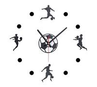 Relaxdays Reloj de pared adhesivo Fútbol Blanco/Negro