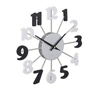 Relaxdays Reloj de Pared Moderno, Analógico, con Segundero, para Cocina, Salón, Dormitorio, 35 cm Ø, Negro y Blanco