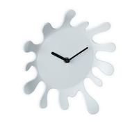 Relaxdays Reloj pared diseño mancha pintura blanca blanco,negro