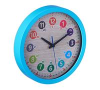Relaxdays Reloj Pared Infantil con Números Coloridos, para Aprender la Hora, Segundero, Ø30cm, Cuarto Niños, Multicolor