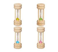 Relaxdays Relojes Arena Set 4, Tiempos Cortos, 4 Intervalos, 10 x 4 cm, Temporizadores Lavado Dientes Niños, Multicolor