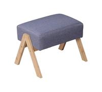 Relaxdays reposapiés Acolchado de bambú, Patas 40×28×30 cm, recibidor/salón, Taburete Auxiliar, Gris/Natural