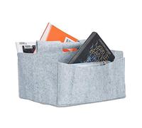 Relaxdays Revistero de fieltro gris