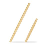 Relaxdays Rodillo cocina bambú pack de 2 marrón claro