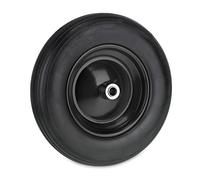 Relaxdays Rueda Carretilla 3.50-8, Neumático Goma con Llanta Acero, hasta 100 kg, Repuesto Antipinchazos, Negro