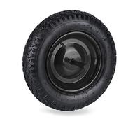 Relaxdays Rueda Carretilla 3.50-8, Neumático Repuesto con Eje Fijo, Negro | Llanta de Acero, Hasta 120 kg, Con Válvula