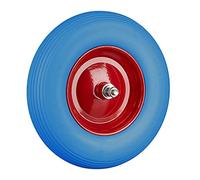 Relaxdays Rueda Carretilla 4.80 4.00-8 con Eje, Goma, Azul-Rojo, hasta 100 kg