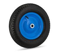 Relaxdays Rueda Carretilla 4.80 4.00-8, Eje, 2PR, Neumática, Recambio Carrito, hasta 120 kg, Llanta Acero, Negro y Azul