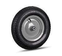 Relaxdays Rueda Carretilla 4.80 4.00-8, Llanta de Acero, 3 Adaptadores, Rueda de Recambio, hasta 120 kg, Negro y Gris