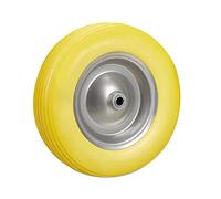 Relaxdays Rueda Carretilla 4.80 4.00-8, Neumático Goma, Llanta Acero, Repuesto, Recambio, hasta 100 kg, Amarillo y Gris