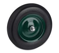 Relaxdays Rueda Carretilla 4.80 4.00-8, Rueda Goma Maciza con Llanta de Acero y Eje, hasta 120 kg, Rueda de Repuesto