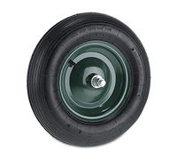 Relaxdays Rueda Carretilla 4.80 4.00-8, Rueda Neumática de Recambio, Llanta Acero, con Eje, hasta 120 kg, Negro y Verde