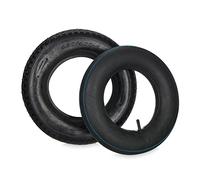 Relaxdays Rueda Carretilla con Cámara de Aire, Neumático Repuesto Perfilado, 4.00-8", para Carreta, máx. 150 kg, Negro
