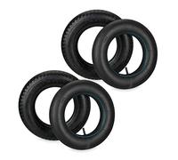 Relaxdays Rueda Carretilla con Cámara de Aire, Set de 2, Neumáticos Repuesto, 3.50-8", para Carreta, máx. 154 kg, Negro