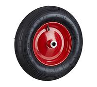 Relaxdays Rueda Carretilla Hinchable 4.80 4.00-8, Goma, Negro, hasta 120 kg | Rueda completa, capacidad de carga de 120 kg, neumático con válvula