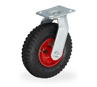 Relaxdays Rueda Giratoria, 2,50-4, Transporte Objetos Pesados, hasta 120 kg, Placa Acero para Atornillar, Color a Elegir