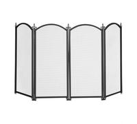Relaxdays Salvachispas Chimenea, Antichispas Estufa, Panel Protección contra Chispas 4 Piezas, 54 x 97,5 cm, Negro
