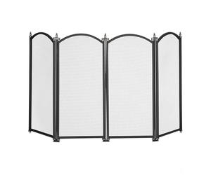 Relaxdays Salvachispas Chimenea, Antichispas Estufa, Panel Protección contra Chispas 4 Piezas, 54 x 97,5 cm, Negro