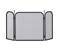 Relaxdays Salvachispas de pantalla triple plegable negro