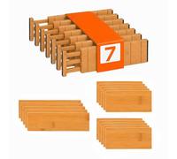 Relaxdays separadores de cajones, Set 22 Piezas, Ajustable 43,5-56,5 cm, Organizador con tabiques, bambú Natural