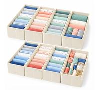 Relaxdays, separadores para cajones, juego de 8, plegables, beige | Organizador y separador, papel, (Al x An x Fon) 11 x 17 x 40 cm