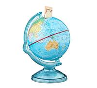 Relaxdays Set 10 Huchas Globo Terráqueo, Plástico, Colorido, 16,5 x 14 x 14 cm, Multicolor