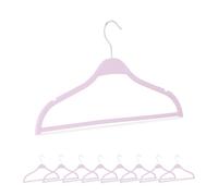 Relaxdays Set 10 perchas de fibra de paja de trigo rosa,plata