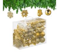 Relaxdays Set de 100 bolas de árbol de Navidad blanco,oro,plata