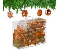 Relaxdays Set de 100 bolas de árbol de Navidad blanco,naranja,plata