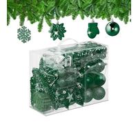 Relaxdays Set de 100 bolas de árbol de Navidad blanco,verde oscuro,plata