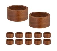 Relaxdays Set 12 anillos para servilletas madera marrón