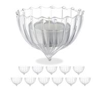 Relaxdays Pack de 12 portavelas flotantes transparente