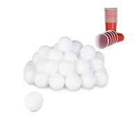 Relaxdays Set 148 vasos y pelotitas de beer pong blanco,azul,rojo
