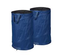 Relaxdays Set 2 bolsas pop up de jardín 120 L azul azul,negro