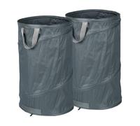 Relaxdays Set 2 bolsas pop up de jardín 120 L gris negro,gris