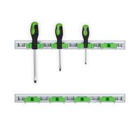Relaxdays Set 2 colgadores escobas para la pared verde,plata,gris