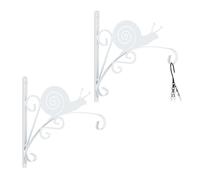 Relaxdays Set 2 ganchos macetas blancos caracol blanco