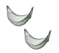Relaxdays Set 2 hamacas colgantes de malla ligeras blanco,verde oscuro,plata